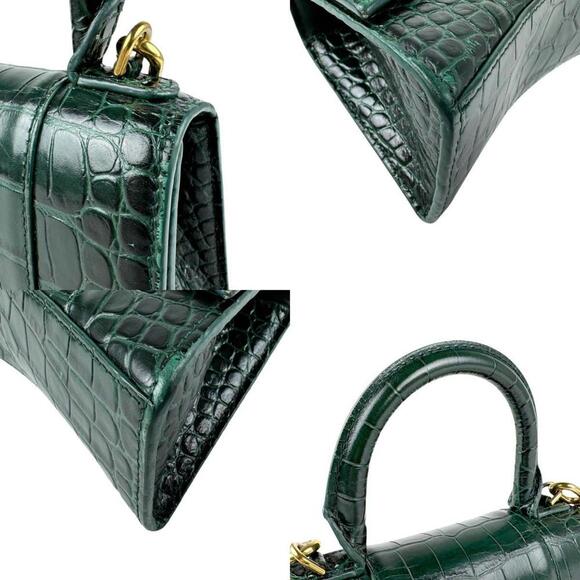 BALENCIAGA Green Leather Shoulder Bag - Picture 4 of 5